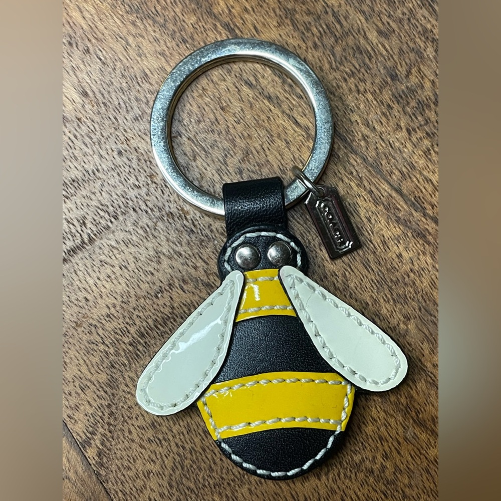 COACH Bumblebee Leather Bag Charm